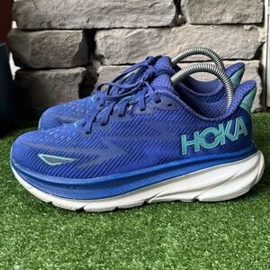 Hoka One One Blue and Green Sneakers